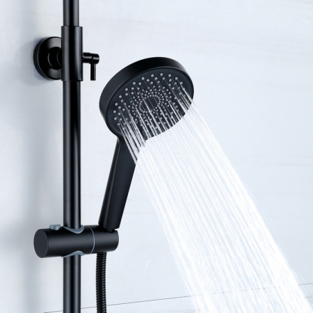 Душевая стойка Bond Circle B01-9188 настенная цвет черный матовый