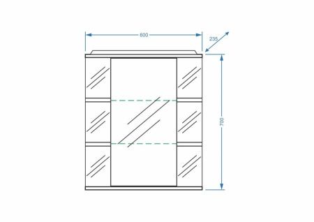 Зеркало-шкаф Stella Polar Концепт SP-00000050 60х70 подвесной цвет белый