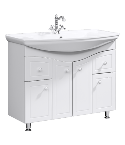 Тумба под раковину Aqwella Y FR0110 103х35х82 напольная цвет белый - фото 2