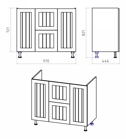 Тумба под раковину Misty Спарта П-Спа-06100-01-012Я 97х44х70 напольная