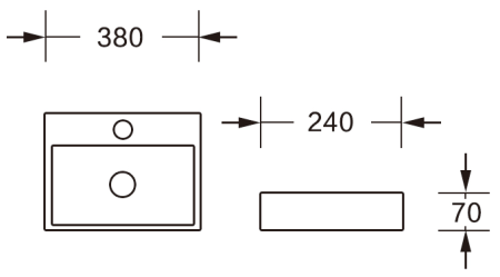 Раковина из сантехнического фарфора Milleau PERL MU7039-GW 40х20 подвесная цвет белый 1 отверстие под смеситель