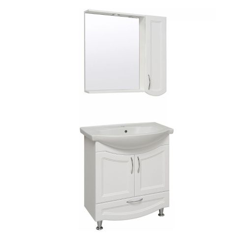 Зеркало-шкаф RUNO Неаполь 00-00001031 75х75 подвесной цвет белый - фото 3