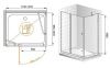 Душевой уголок Cezares ELENA ELENA-W-AH-1-120/100-P-Cr-L 120х100 стекло рифленое профиль хром без поддона