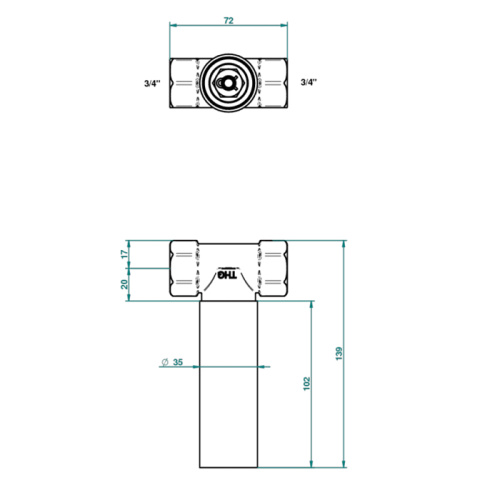 Встраиваемая часть вентиля 3/4" THG General items G00 G00-A00-32/CA - фото 2