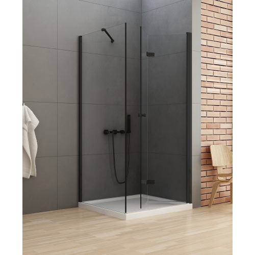 Душевой уголок New Trendy NEW SOLEO Black D-0239A/D-0116B 90х100 стекло прозрачное профиль черный - фото 2