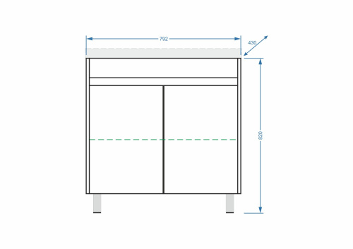 Тумба под раковину Stella Polar Фаворита SP-00000164 79х43х82 цвет белый - фото 2