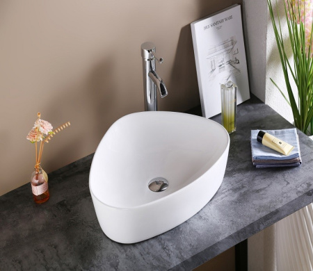 Раковина CeramaLux 9386 51х41 накладная цвет белый