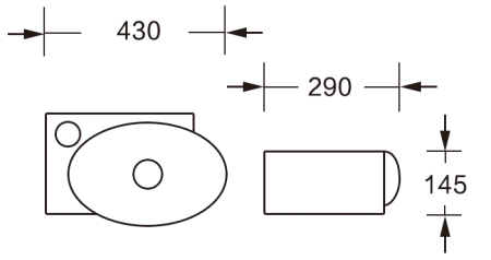 Раковина из сантехнического фарфора Milleau PERL MU058A-GW 40х30 подвесная цвет белый 1 отверстие под смеситель