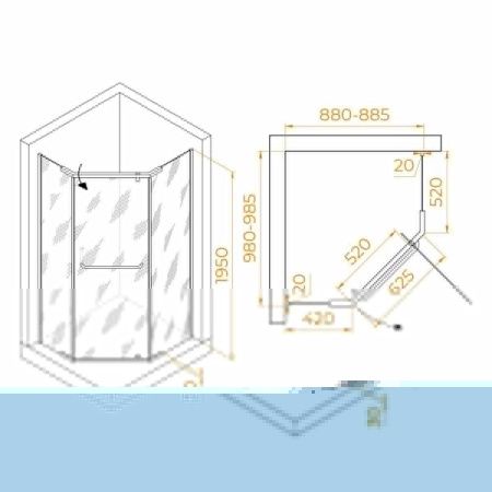 Душевой уголок RGW Passage 35089190-14 100х90 стекло прозрачное профиль черный без поддона
