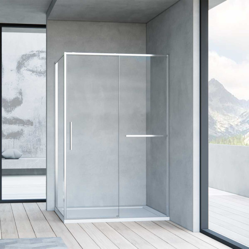 Душевой уголок Vincea Slim Soft VSR-1SS1014CL 140х100 стекло прозрачное профиль хром глянцевый