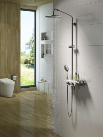 Душевая стойка LeMark Tropic LM7008C настенная цвет белый/хром