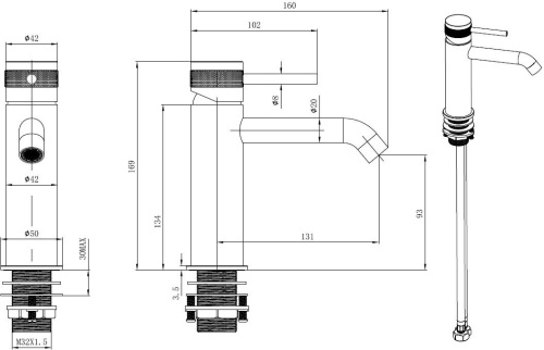 Смеситель Allen Brau Priority 5.31A01-MG на раковину серый без термостата - фото 2