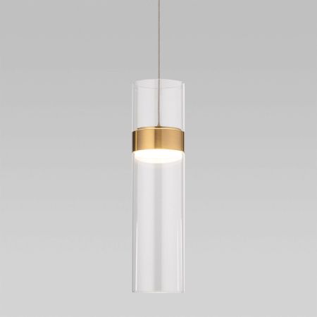 Светильник подвесной Eurosvet Lumen (Лумен) 50244/1 LED латунь/прозрачный