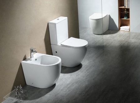 Унитаз напольный с бачком Aquatek ЕВРОПА AQ2903-00 белый с сиденьем микролифт безободковый каскадный смыв