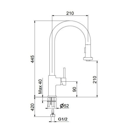 Смеситель для кухни Webert SY940302015 на мойку хром