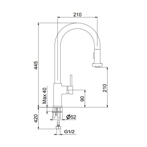 Смеситель для кухни Webert SY940302015 на мойку хром - фото 3