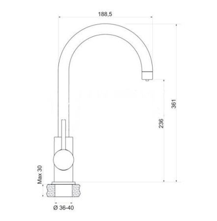 Смеситель для кухни D-Lin D159315 на мойку хром