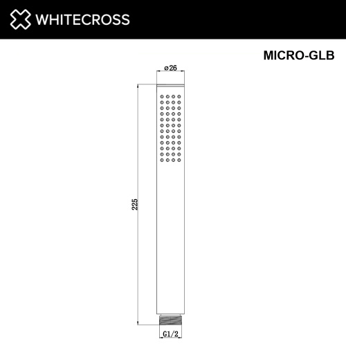 Душевая лейка Whitecross Y brushed gold MICRO-GLB округлая - фото 3