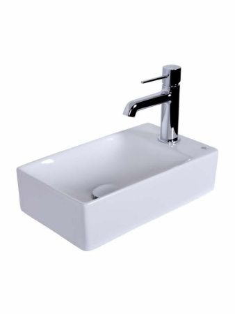 Раковина из сантехнического фарфора Orange B05-375LW 40х20 подвесная цвет белый 1 отверстие под смеситель