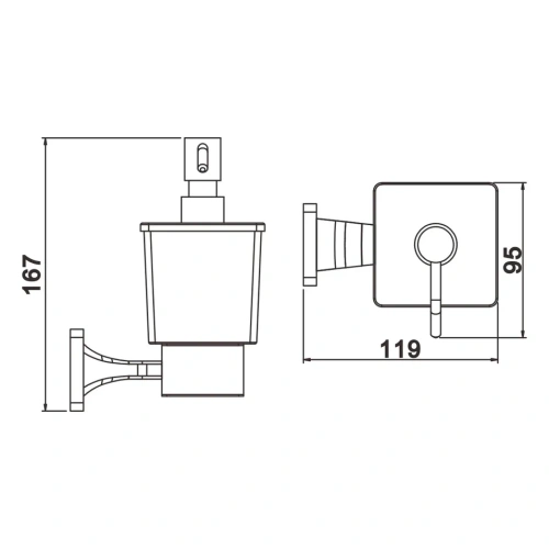 Дозатор для жидкого мыла Rose RG15H RG1544H - фото 3