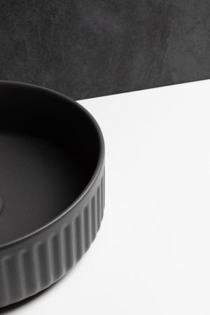 Раковина керамическая Allen Brau Fantasy 4.11032.AN 40х40 накладная цвет черный без отверстий под смеситель