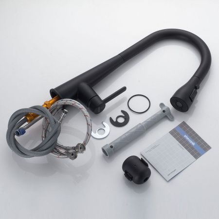 Смеситель для кухни Shevanik S363H на мойку черный