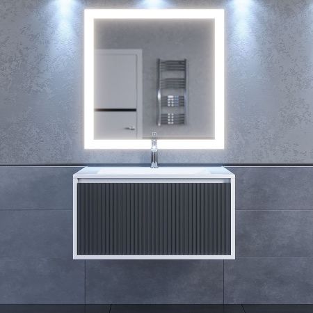 Тумба с раковиной Uperwood Next Premium 3930205166 80х50 цвет серый