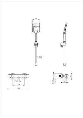 Смеситель для душа Wonzon & Woghand Stay WW-B2062-A-BG настенный золото с термостатом