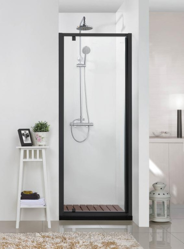 Душевая дверь Bravat Blackline BD100.4111B 90х200 стекло прозрачное профиль черный - фото 2