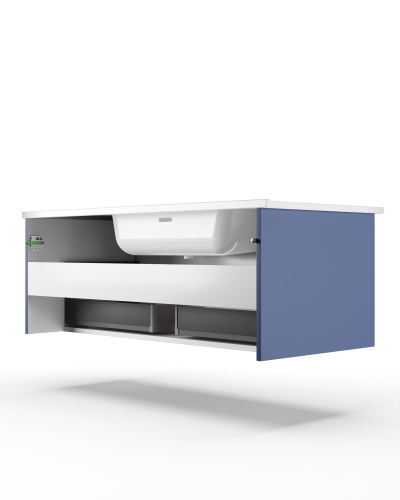 Тумба под раковину La Fenice Terra FNC-01-TER-BG-100 100х46х36 подвесная цвет синий матовый - фото 2