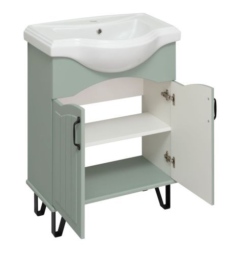 Тумба под раковину Runo Марсель 00-00001217 60х30 напольная цвет зеленый - фото 2