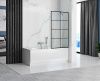 Душевая шторка на ванну Cerutti SPA MUZA F80 80х195 стекло с рисунком профиль черный ориентация универсальная