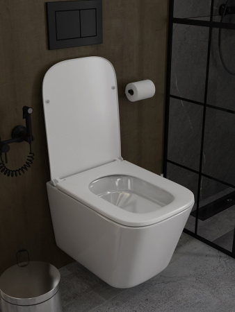 Унитаз подвесной Teymi Helmi T40310 белый с сиденьем микролифт безободковый смыв торнадо