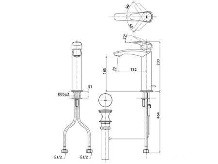 Смеситель TOTO TLG09303R на столешницу хром