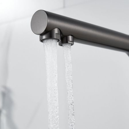 Смеситель для кухни Shevanik S468T на мойку оружейная сталь