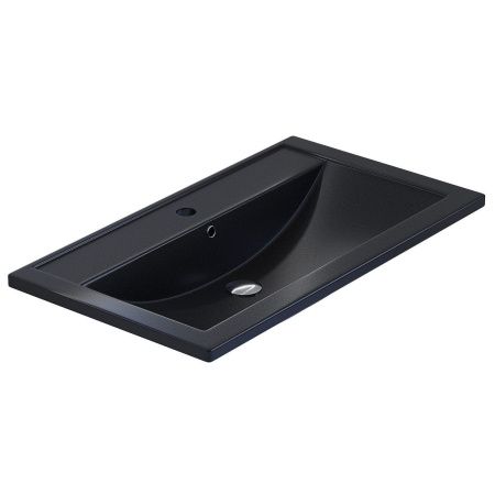 Раковина из искусственного камня Uperwood Foster Quartz 291030039 80х50 полувстраиваемая цвет черный