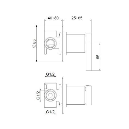 Смеситель для ванны и душа Webert Coral CO880101015 настенный хром