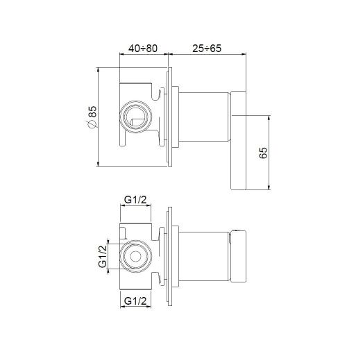 Смеситель для ванны и душа Webert Coral CO880101560 настенный черный - фото 3