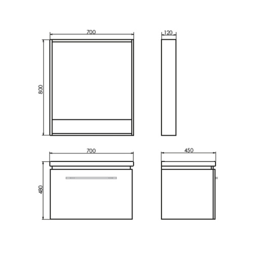 Тумба с раковиной Comforty 00-00001279CF 70x45x48 - фото 2