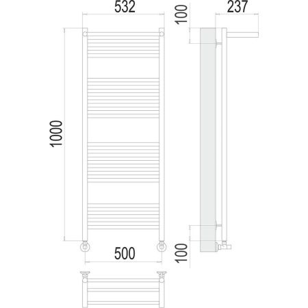 Полотенцесушитель водяной Terminus 4670078529442 55х100 хром
