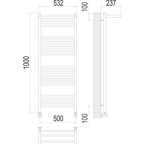 Полотенцесушитель Terminus 4670078529442 53х100 водяной хром - фото 3