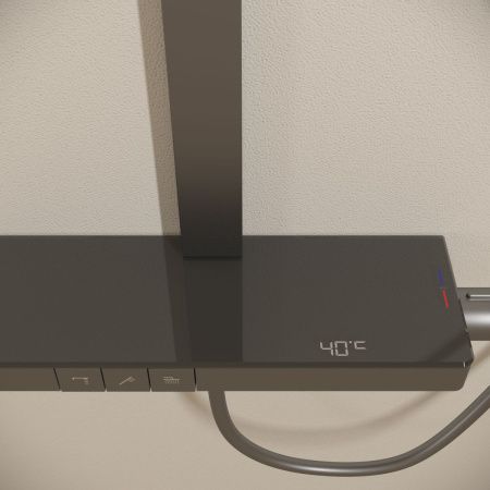 Душевая стойка Sancos Vos SC6100GG настенная цвет вороненая сталь с термостатом