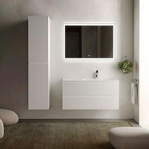 Тумба под раковину Sancos SNOB R SNR100RW 100х40 подвесная цвет белый - фото 4