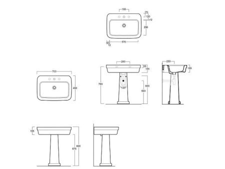 Раковина из сантехнического фаянса Simas EVO 11 bia 70х50 подвесная цвет белый