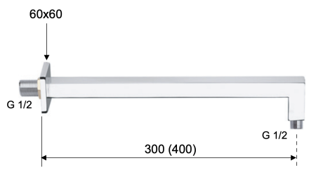 Кронштейн для верхнего душа 30 см Remer 348S30 хром