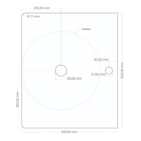 Столешница Grossman Норма 506003 60х50 накладная цвет черный