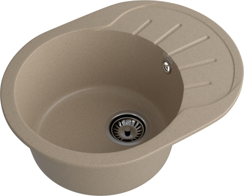Кухонная мойка Granfest Rondo R-580L песочный 58х45 цвет бежевый - фото 2