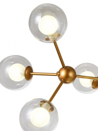 Люстра на штанге Natali Kovaltseva Venti (Венти) VENTI 81422/8C GOLD SATIN