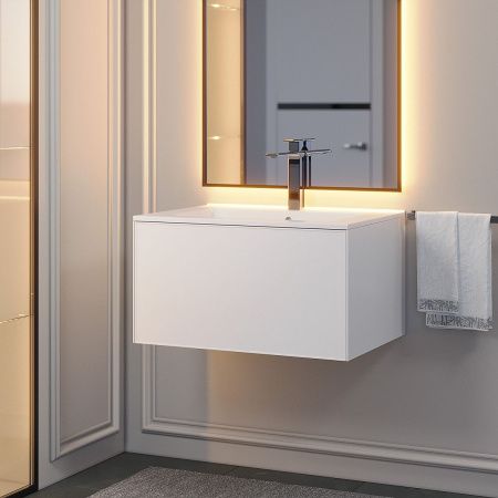 Тумба под раковину Uperwood Parma Premium 3930205460 70х50 подвесная цвет белый