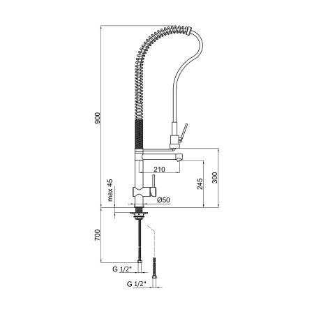 Смеситель для кухни Webert Kitchen Springy SN921402015 на мойку хром